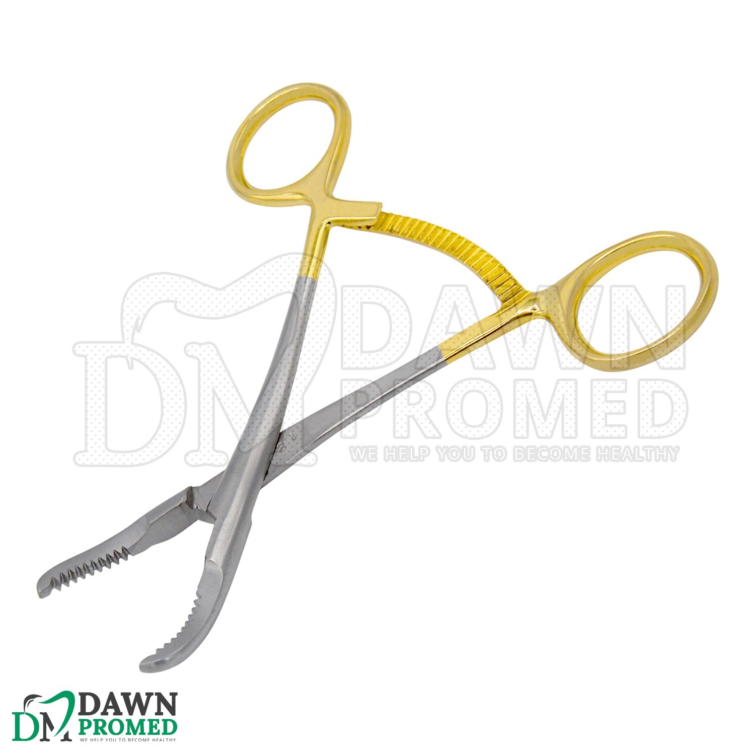3 Pcs Bone Holding Forceps Curved Serrated 5.5″ Gold Plated Instrument German Gr