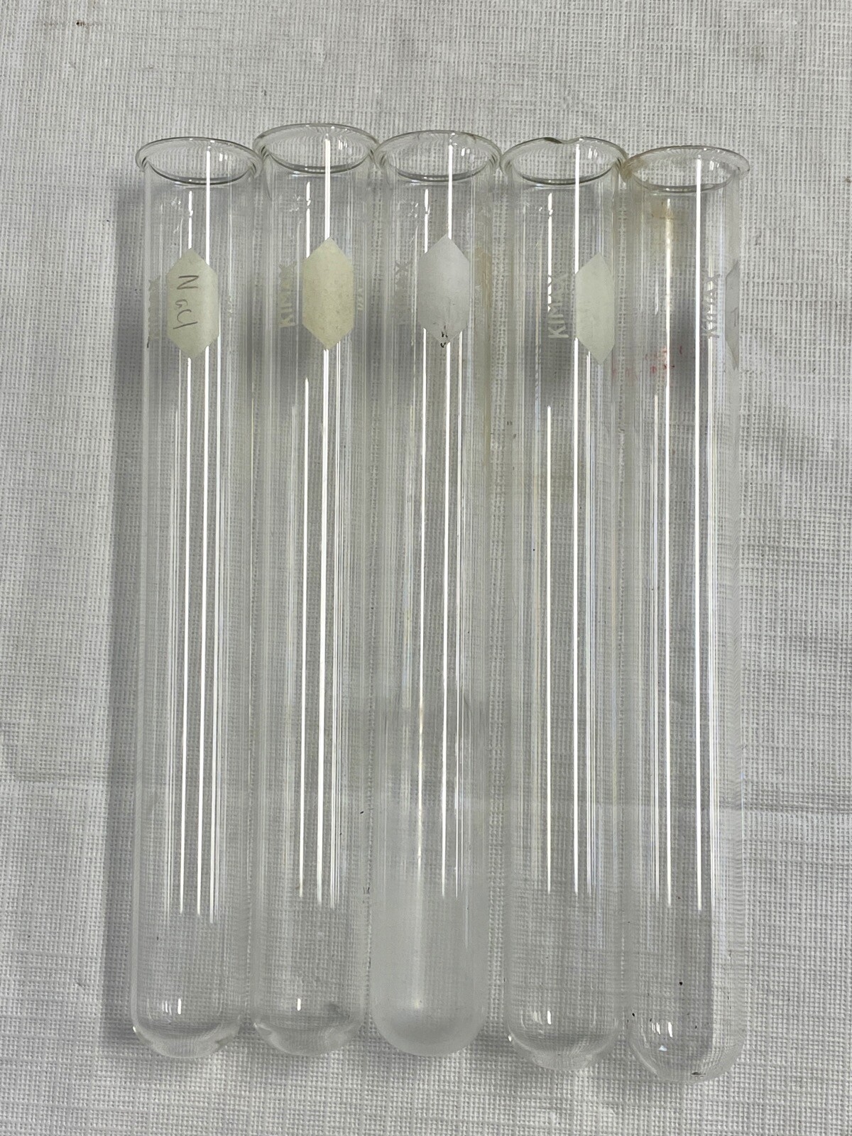 (2) KIMAX KIMBLE Glass 75mL Reuseable Plain Test Tubes 25mm OD x 200mm Length B