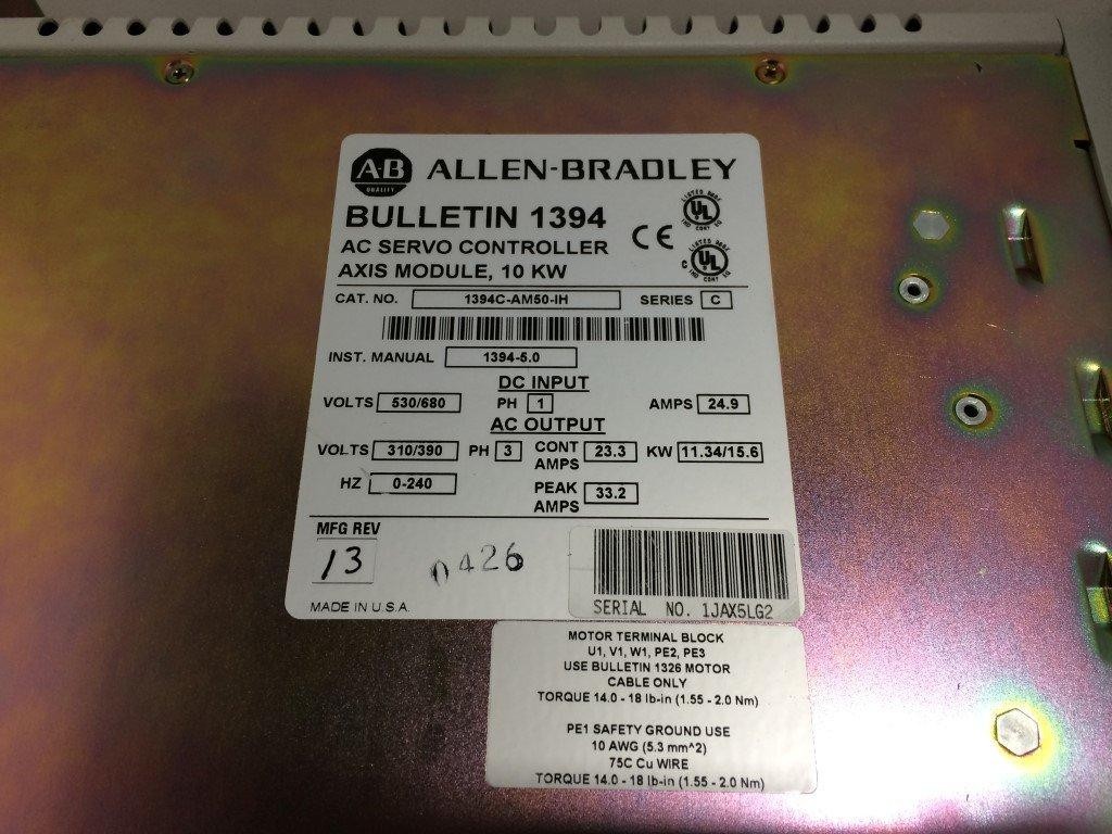 Allen Bradley 1394C-AM50-IH SER. C AC Servo Drive, 10kW