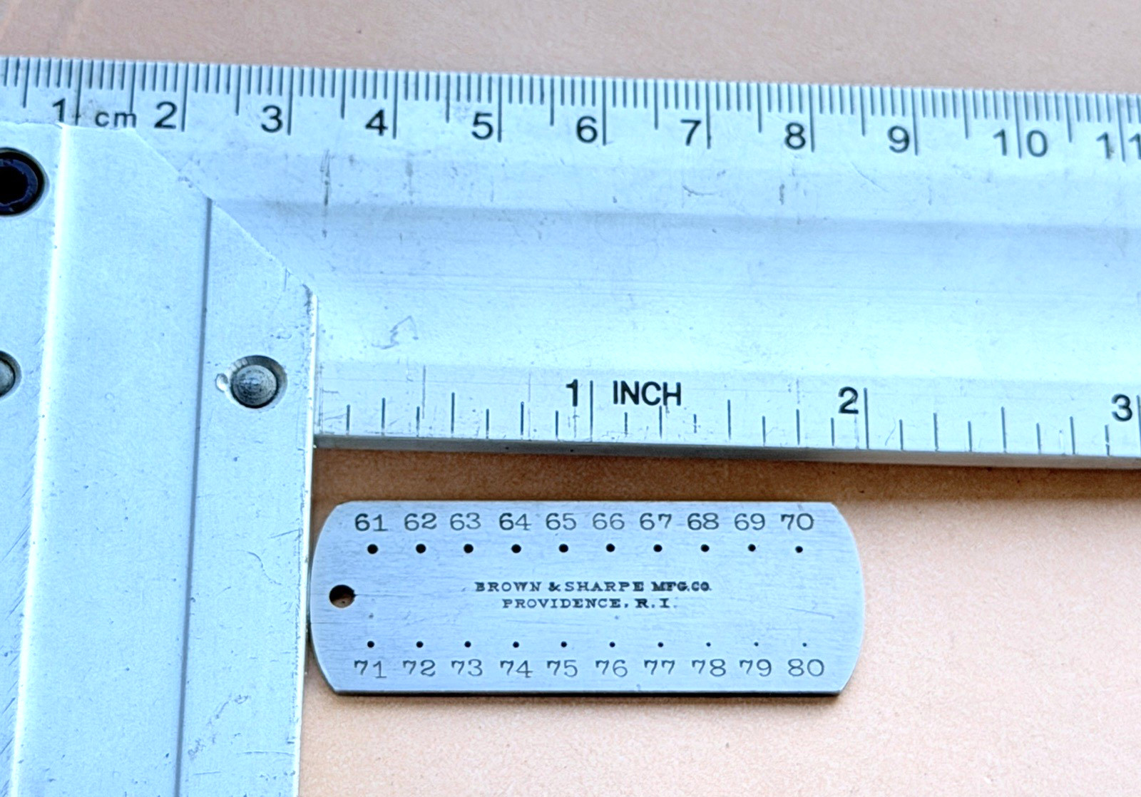 Brown & Sharpe No.705 Drill & Steel Wire Gage ; Range Nos. 61 to 80. USA Made!