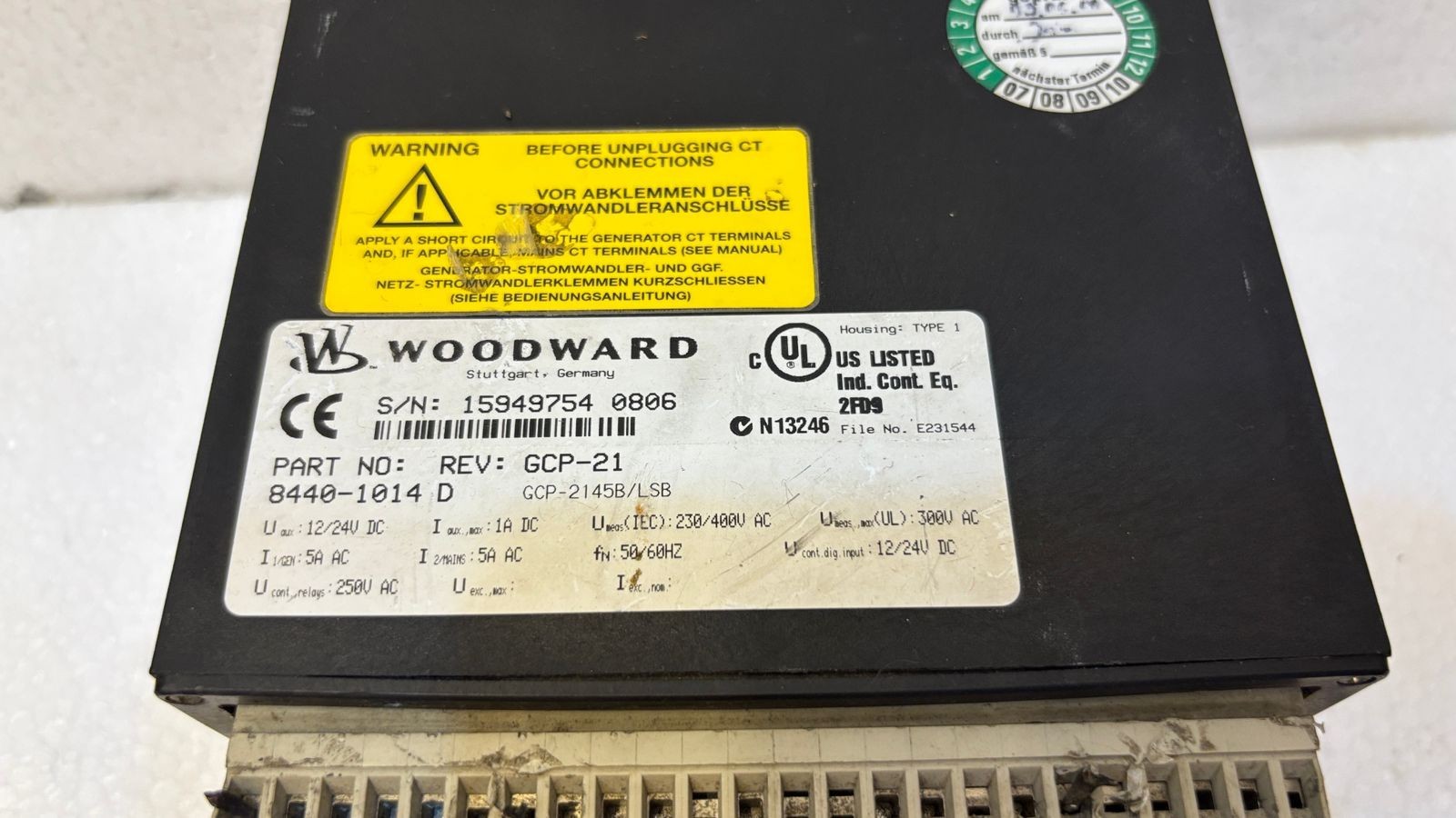 Woodward GCP-20 8440-1014 Genset Control Panel GCP21 Generator Protection Used