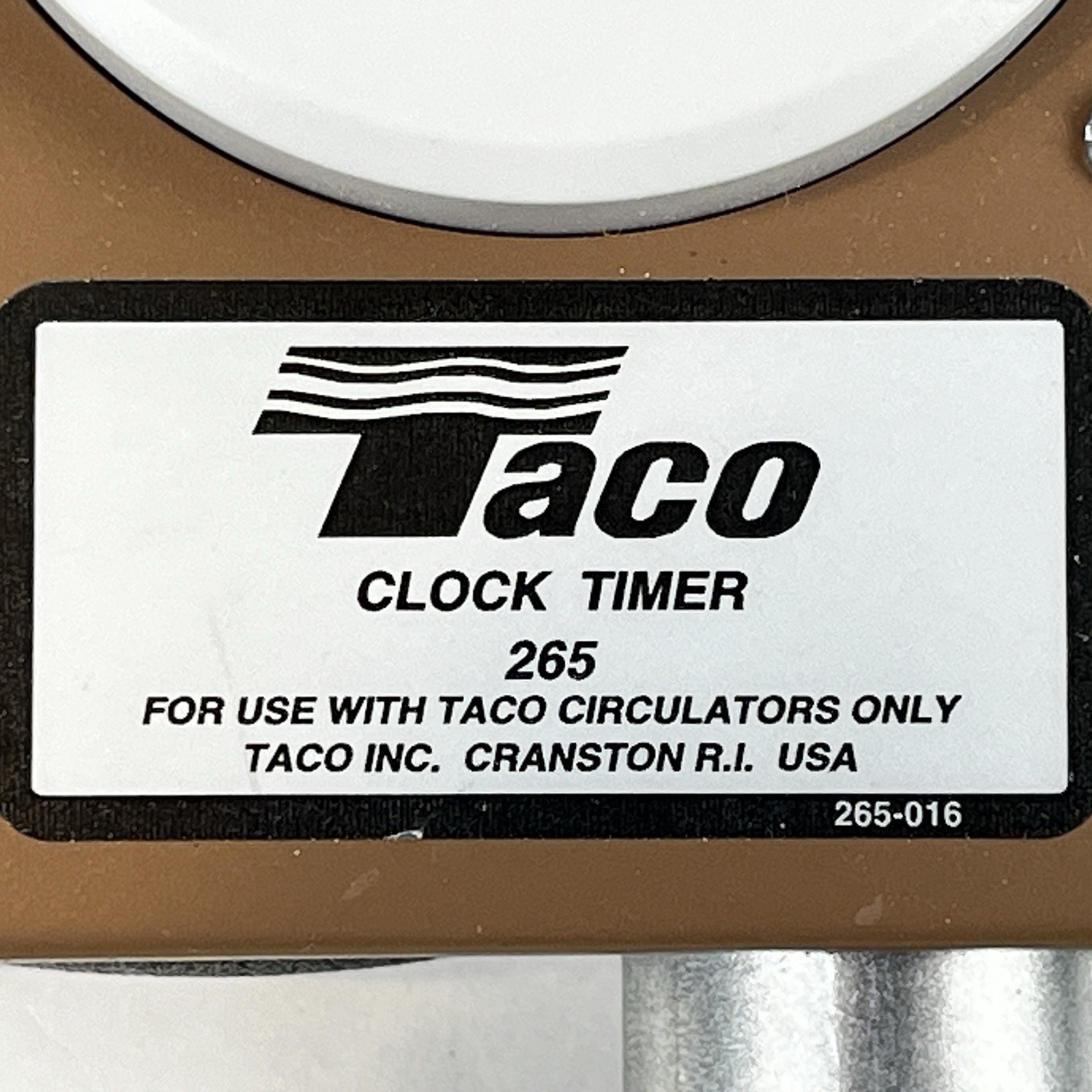 Taco 265-3 Digital Timer-w/ 1/2” Adapters-New w/ Instructions in Ripped Box