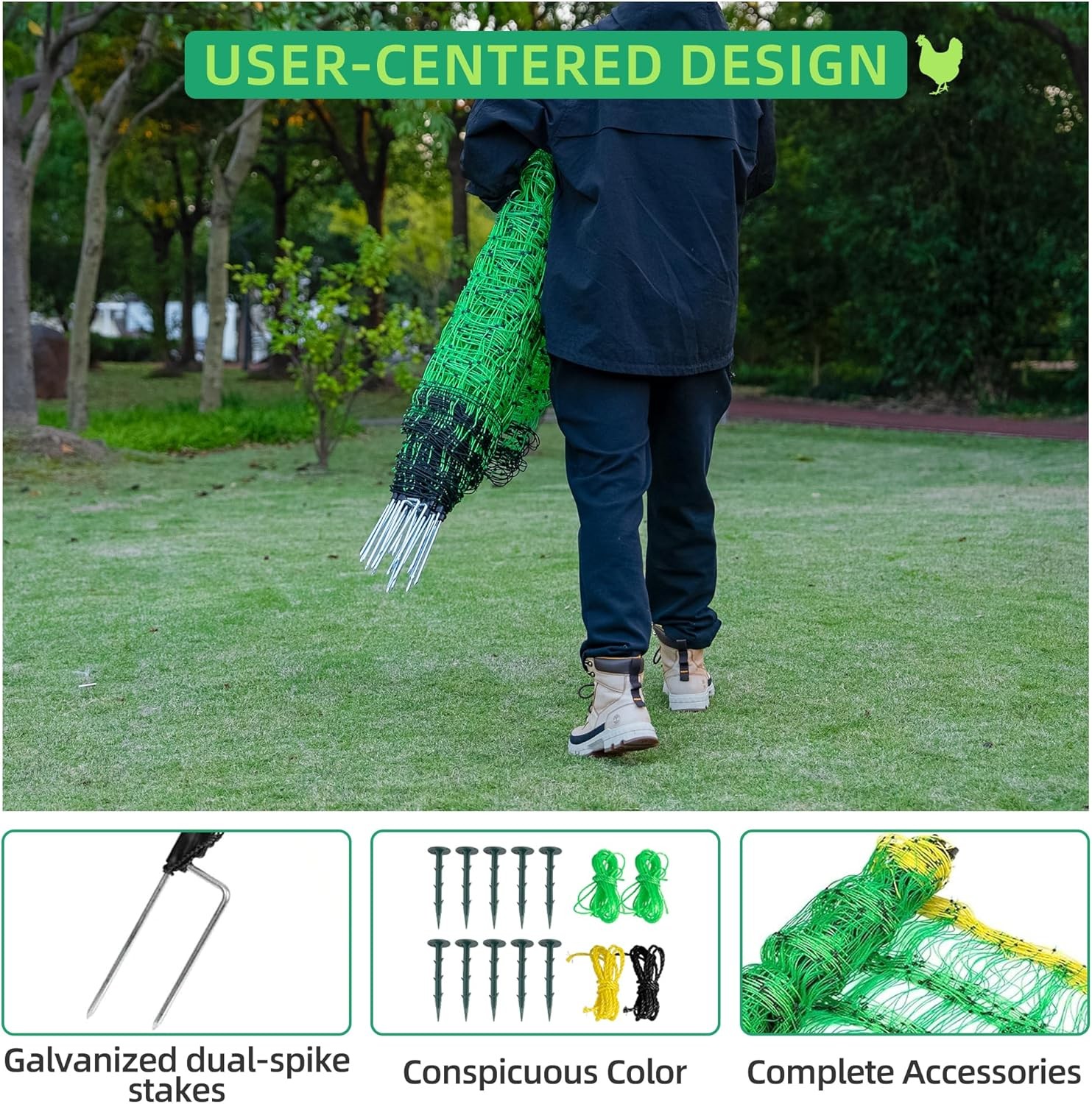 41.5″H x 164’L Poultry Netting Electric Fence,Electric Fencing for Farms,Ranches