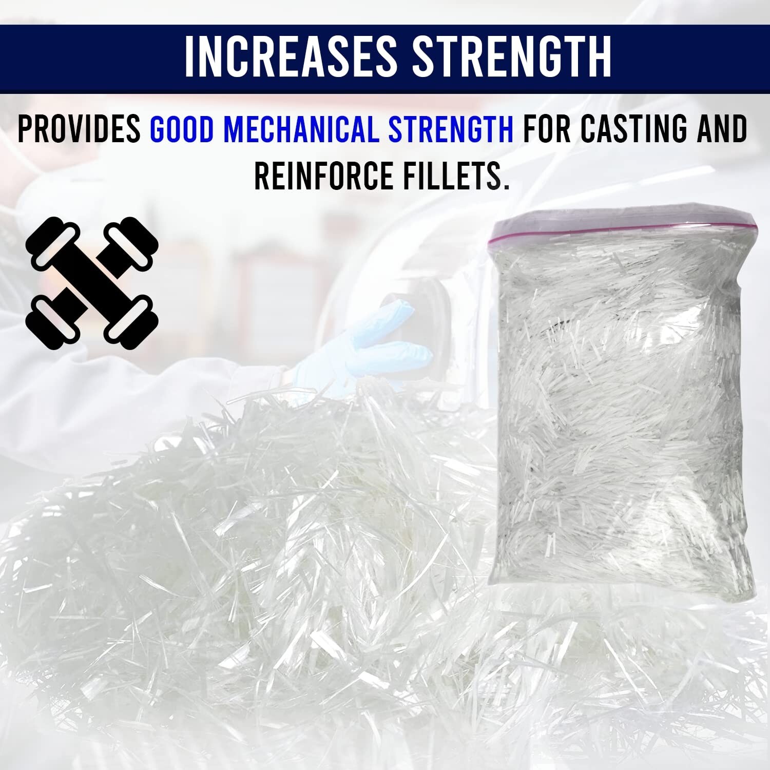 Fiberglass Chopped Strands , (4 – LBS ), Fiber Additive Mortar