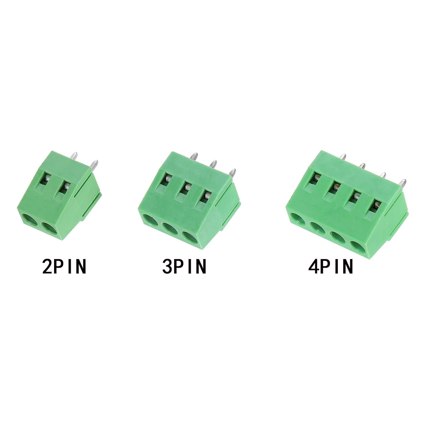 50PCS 5.08Mm 0.2″ Pitch PCB Mount Screw Terminal Block Connector, 2P 3P 4P Termi