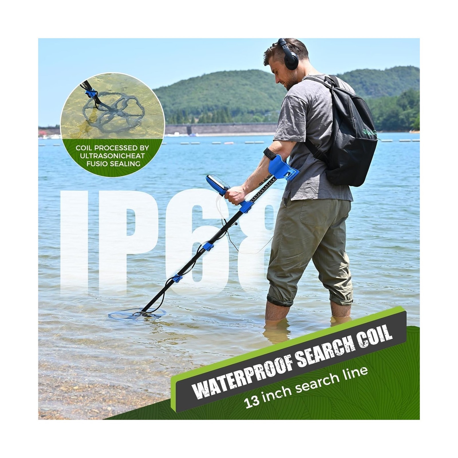 Metal Detector for Adults Professional, Double-D Waterproof Search Coil Gold …