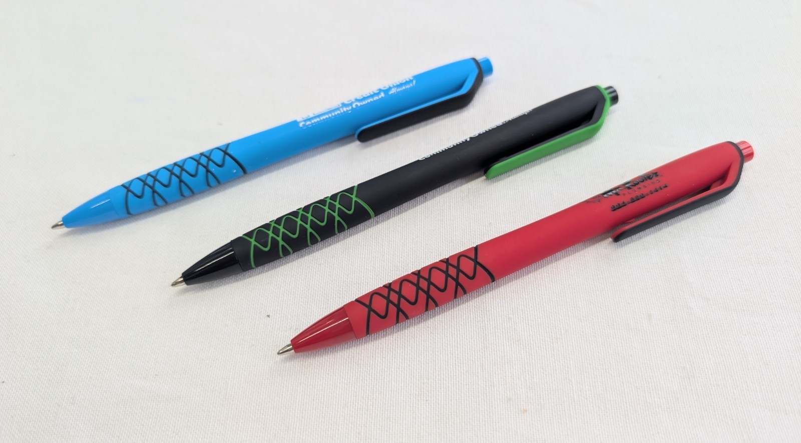 30 Misprint Retractable Click Pens SPIRALINA COMFORT Hub Pen Lot MIXED COLORS