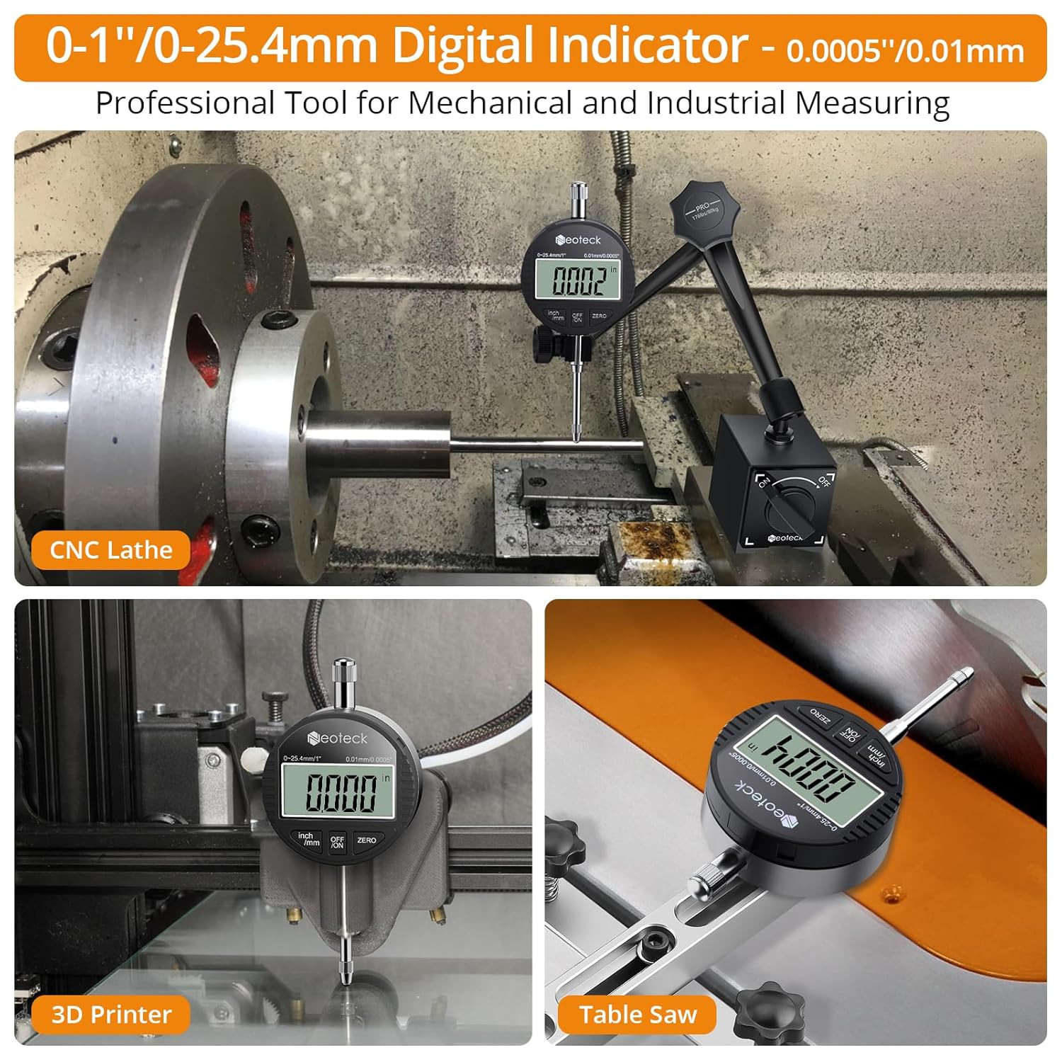 1″/25.4Mm Digital Dial Indicator 0.0005″/0.01Mm Dial Test Indicator | DTI Dial G