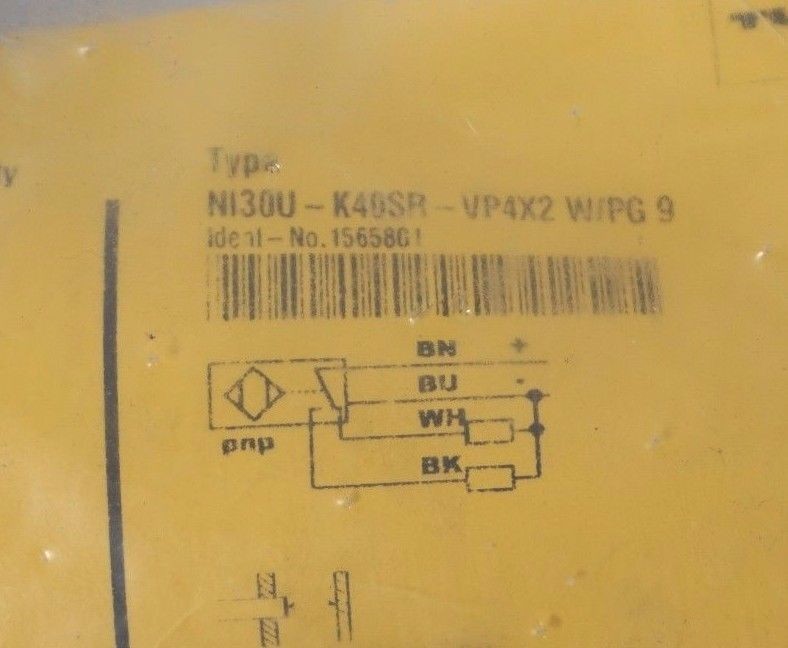 NEW TURCK NI30U-K40SR-VP4X2-W/PG9 PROXIMITY SWITCH 1565801