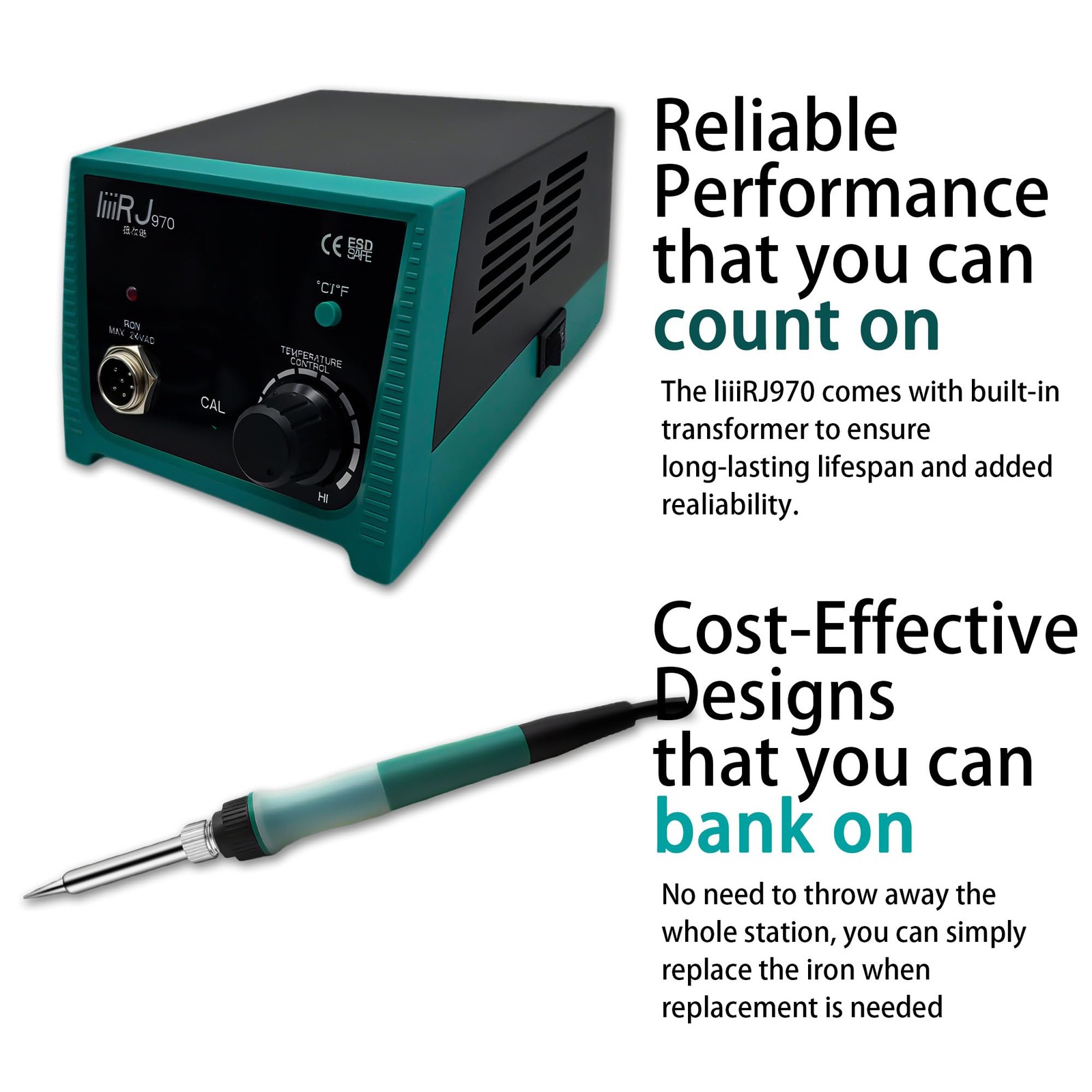 Digital Soldering Station 75W with LED Display, Adjustable Temperature 392°F–…