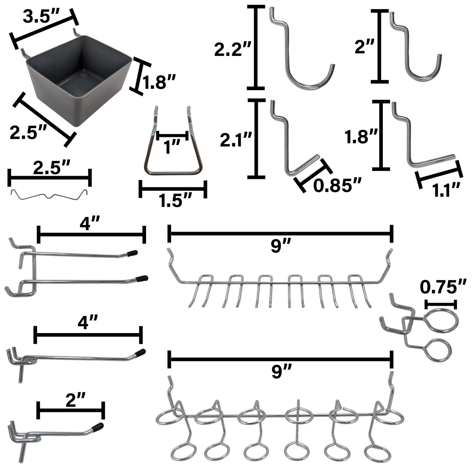 80 Piece Pegboard Hooks and Holders – Includes Straight, Curved, and Angled H…