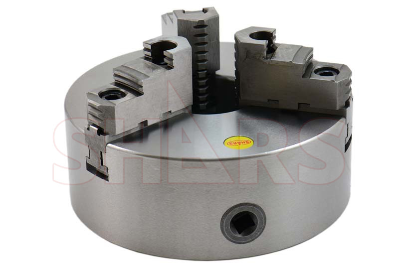 8″ 3 Jaw Self Centering Plain Back Lathe Chuck Reversible .0039″ TIR Cert R[