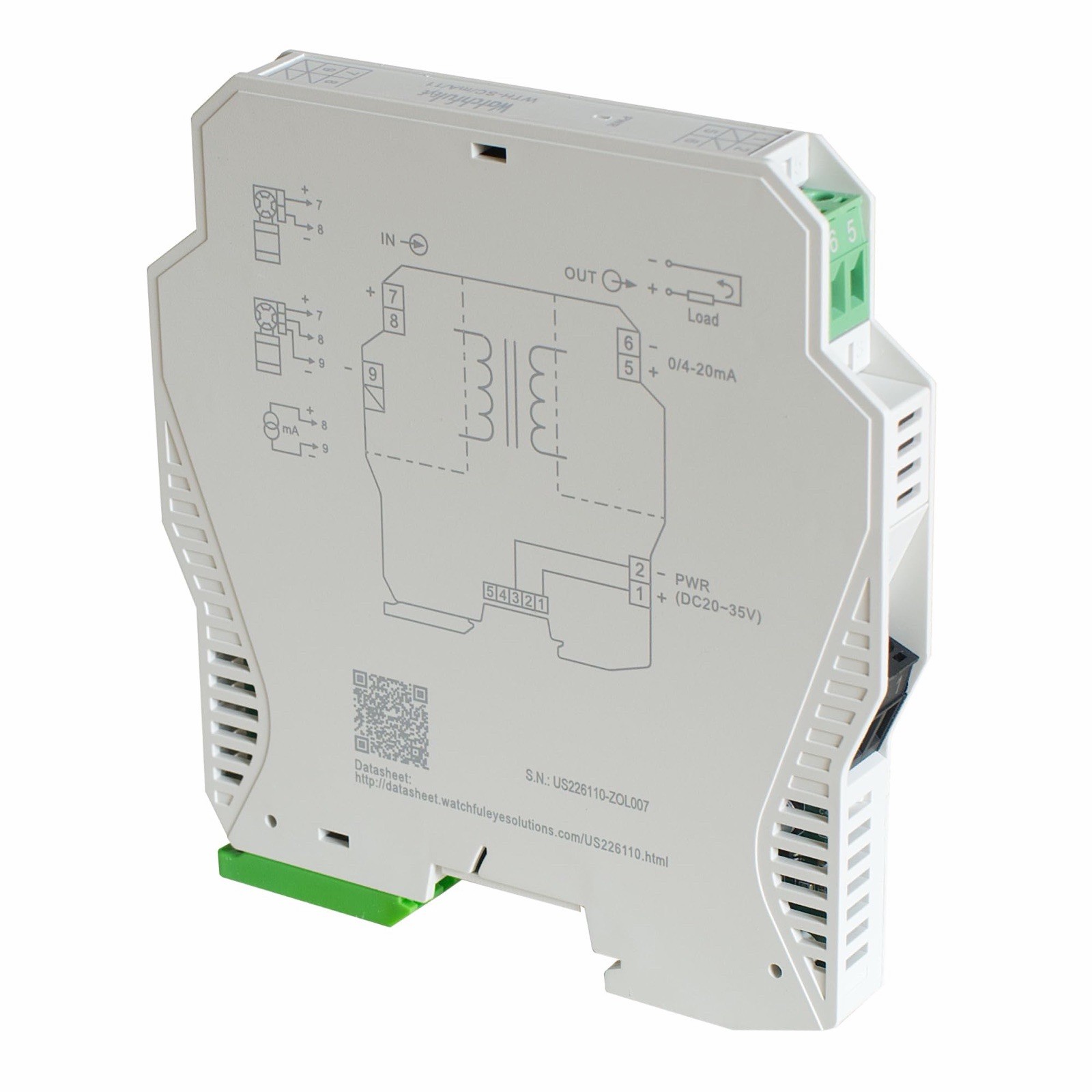 24V DC Signal Isolator, 2 in 4 out 4-20mA Power Splitter, PLC Detection DIN R…
