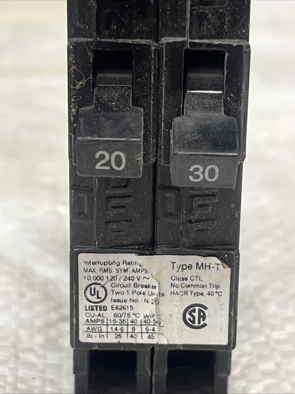 MURRAY MP2030N MP2030 TYPE MH-T Circuit Breaker