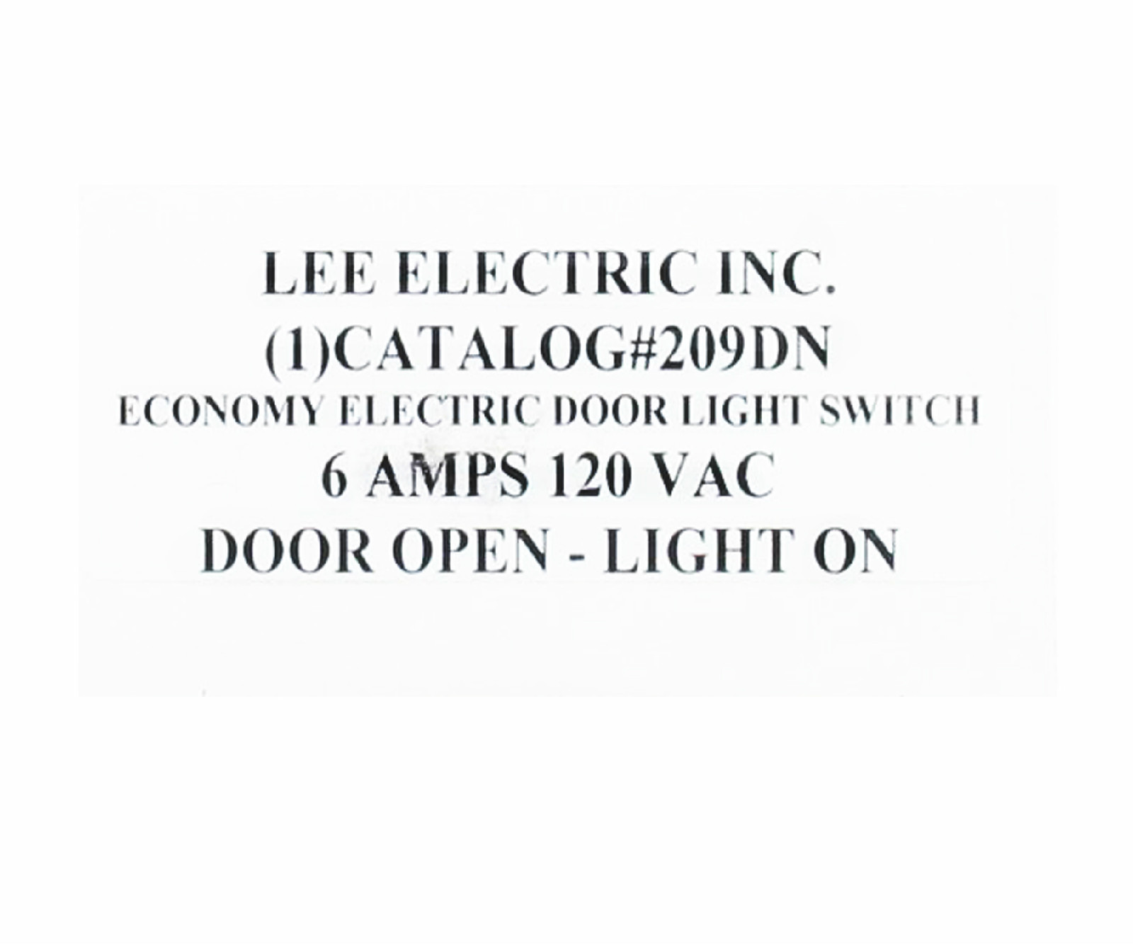 Lee All-Purpose Indoor Electric Door – Closet Light Switch 120V AC 6A # 209DN