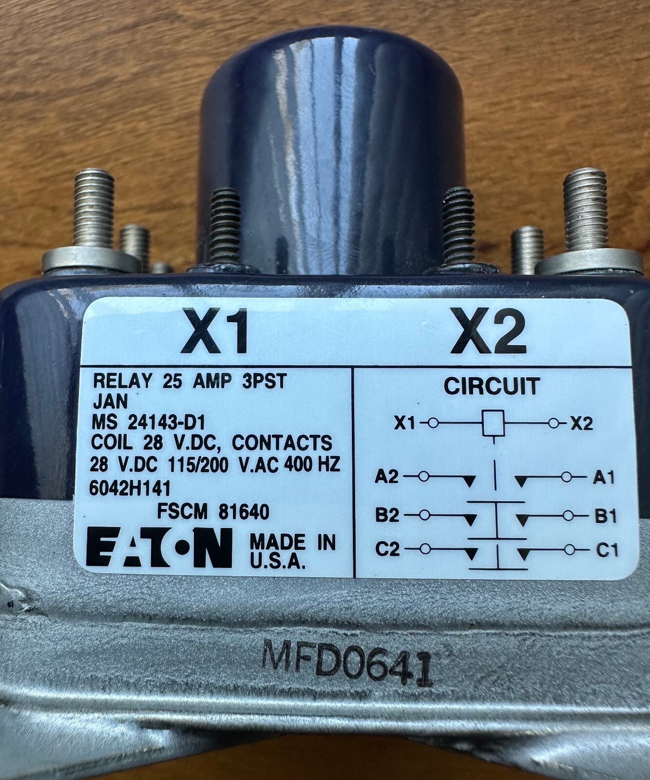 Eaton Relay 25 AMP 3PST MS 24143-01