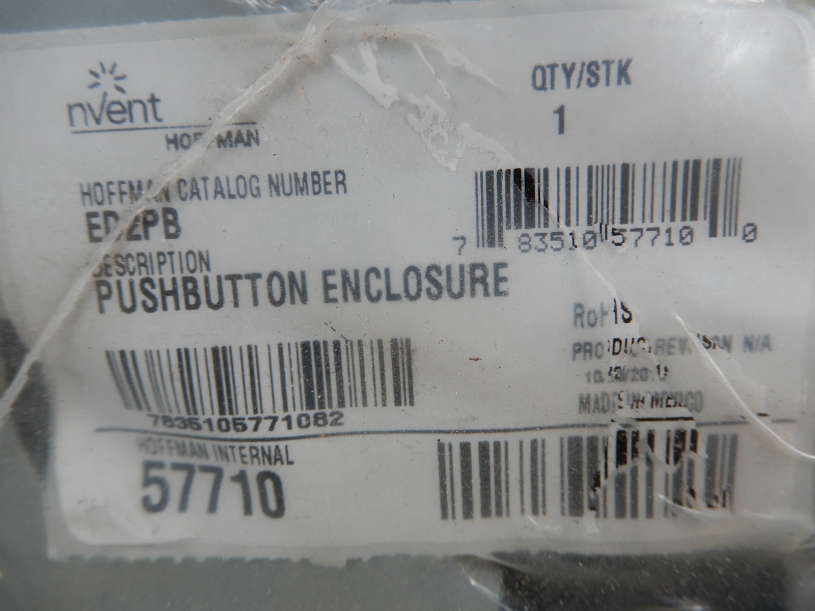 Nvent Hoffman ED2PB Dual Pushbutton Enclosure NOS BX