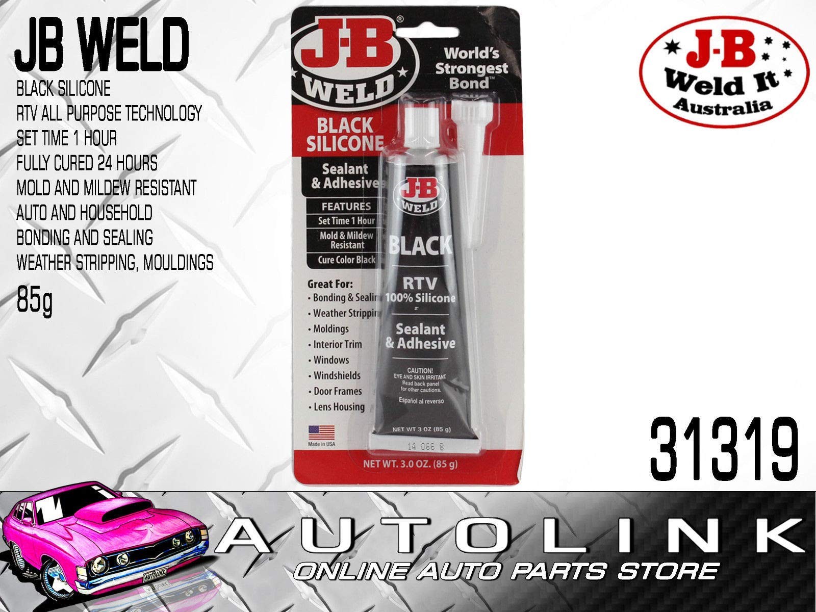 31319 Black RTV Silicone Sealant and Adhesive – 3 oz.