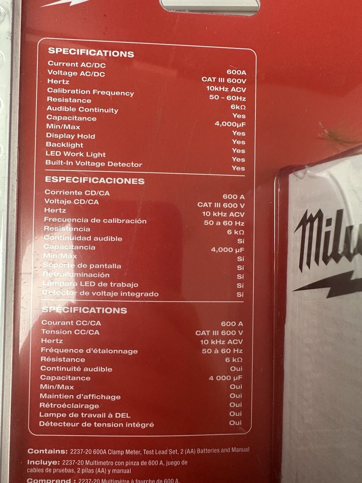 Milwaukee 2236-20 600A Clamp Meter – Brand New