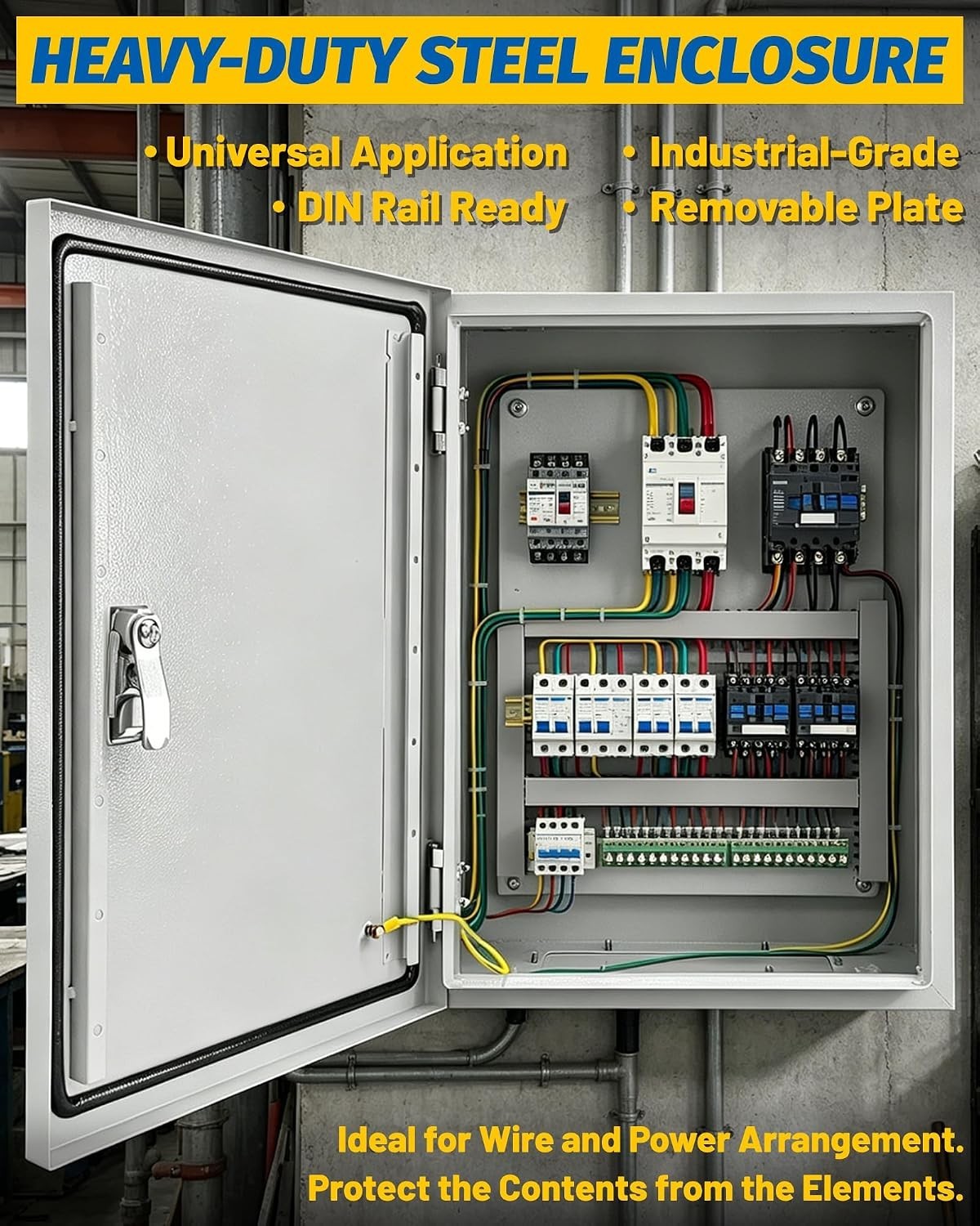 Secure 20x20x8» Junction Box with Lock | NEMA 4X Steel Design, Indoor/Outdoor