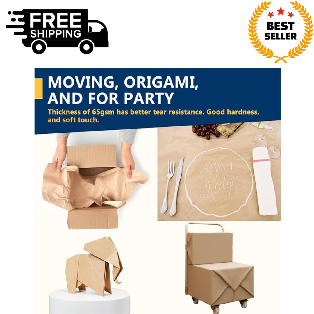 17.5″ x 1200» Brown Kraft Paper 50 lb Basis Thick Roll Packaging Shipping NEW