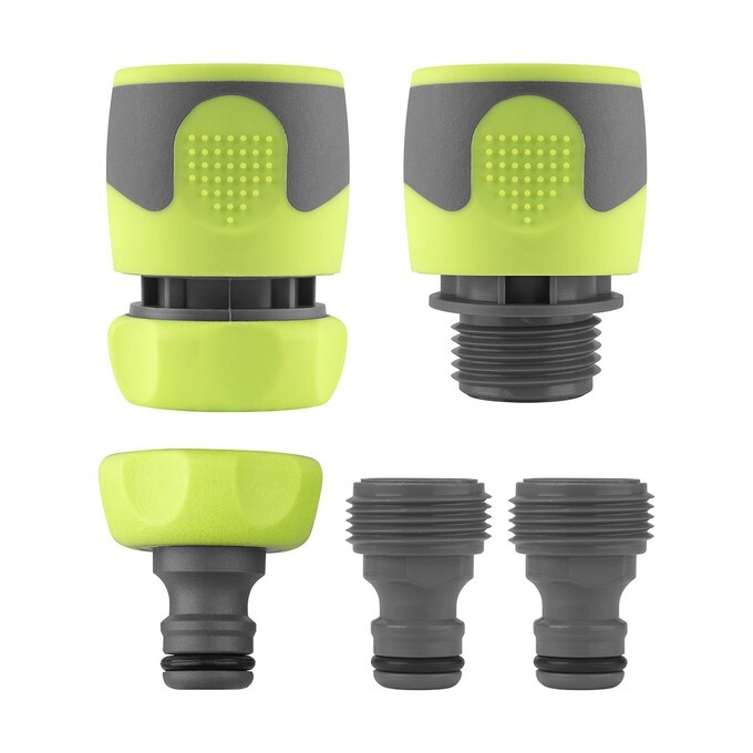 Flexzilla HFZGAK14 Garden Hose Quick-Connect Fittings, 5-Pc. Coupler & Plug Kit