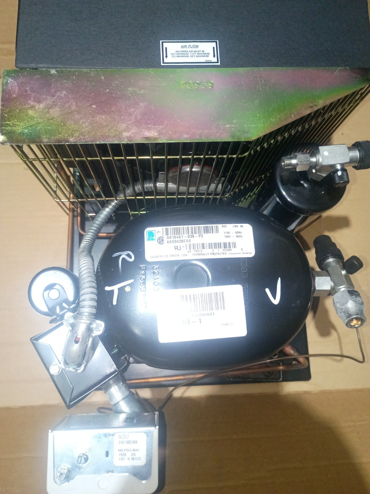 New Genuine Tecumseh 2D268-1 AKA9433EXAXC 1/3 HP R-22 Condensing Unit 115V
