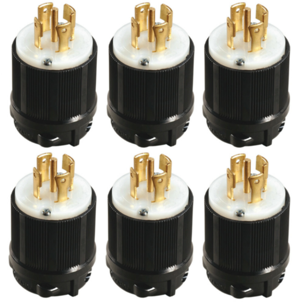 NEMA L21-30 Grounding Locking Plug, 30A 120/208V AC, 4 Pole 5 Wire, cUL Listed