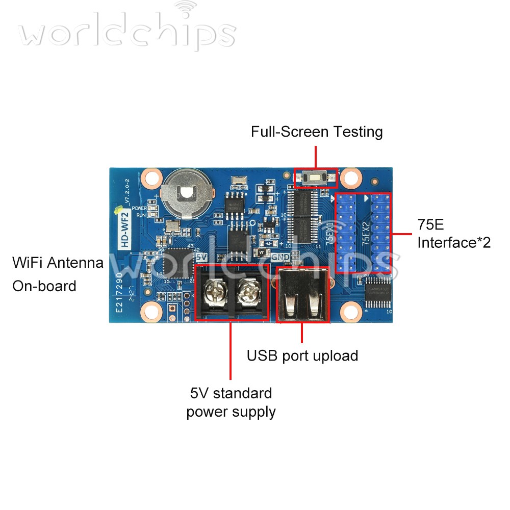 HD-WF2 WiFi Control Card HUB75 for Advertising Screen Full Color LED Display