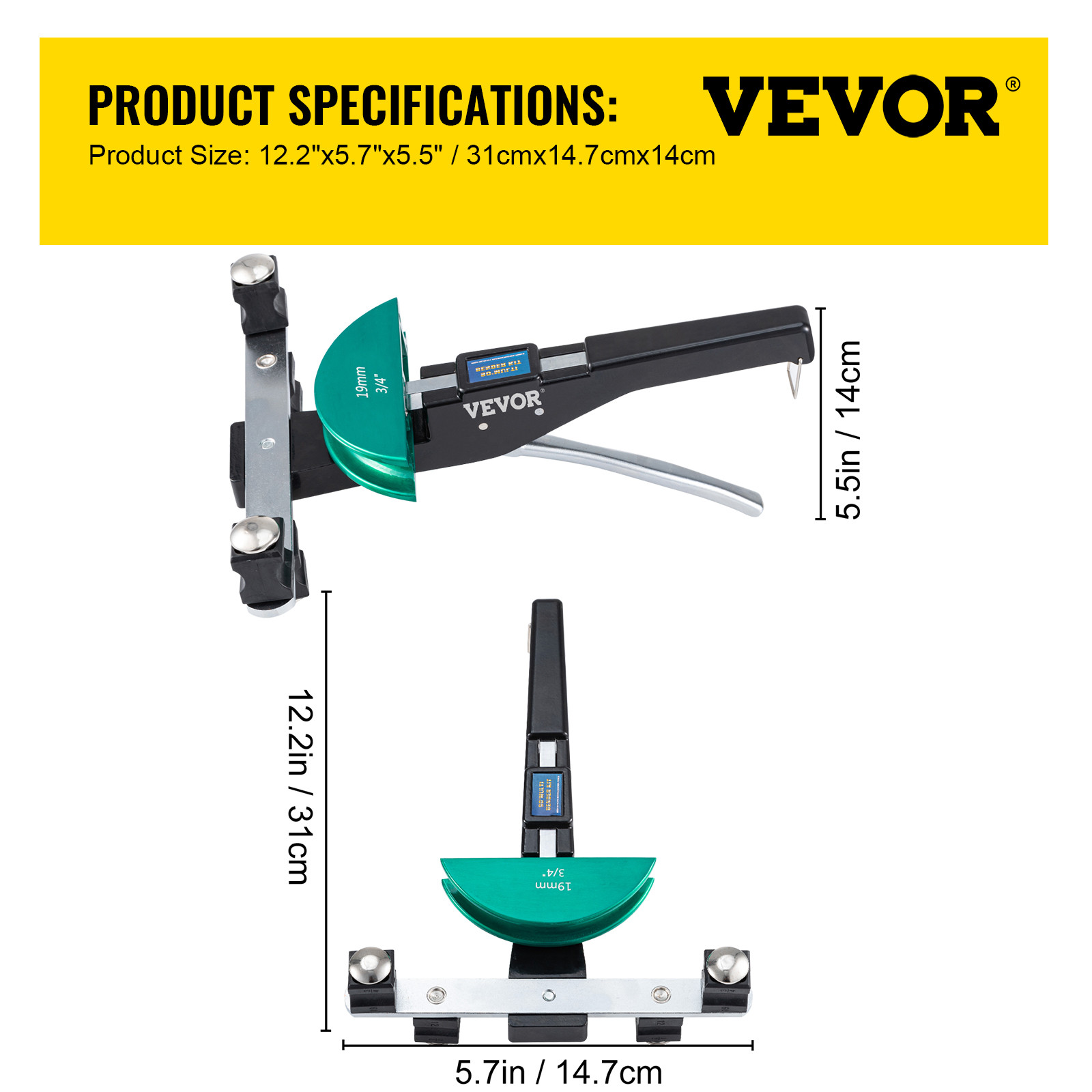 VEVOR Copper Pipe Bender HVAC Refrigeration Ratcheting Tube Bender 1/4″ to 7/8″