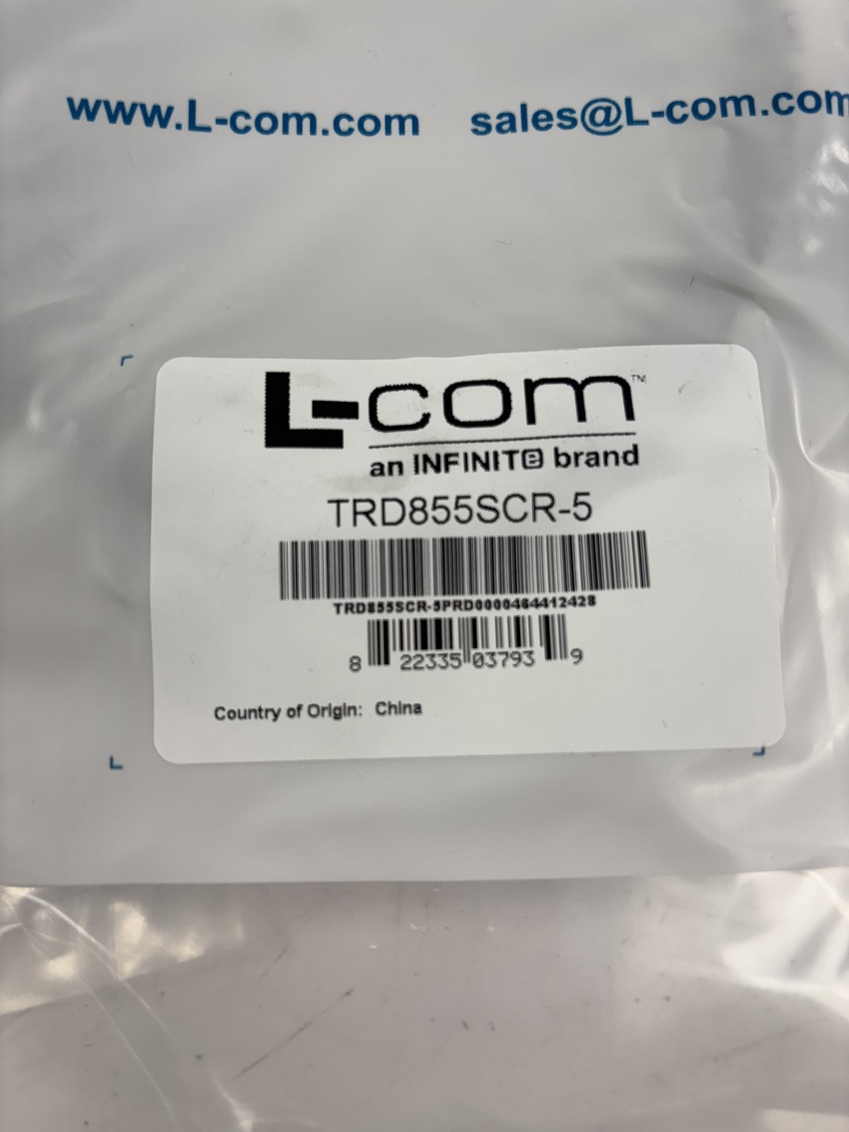 5 Pack Infinite L-Com 5’L 26AWG PVC Cat5e RJ45 Gray Jacket Ethernet Cables