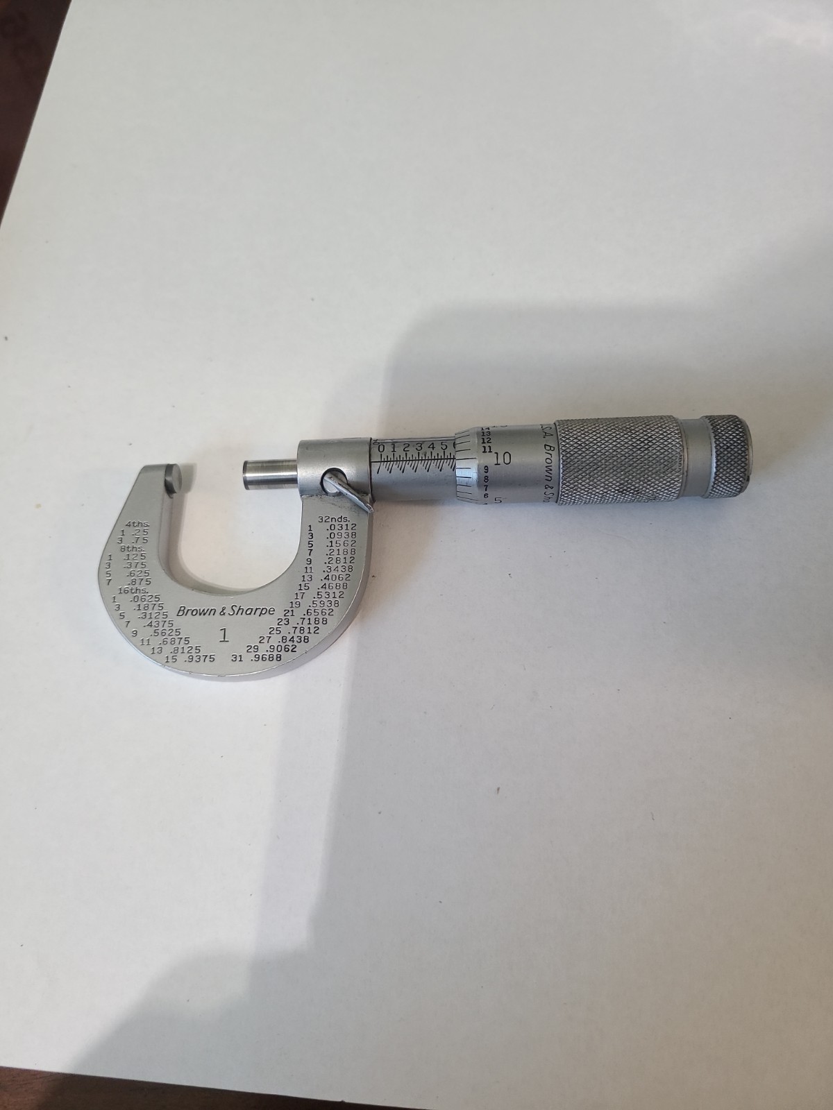 Vintage Brown and Sharpe No. 1 Outside Micrometer 0-1″