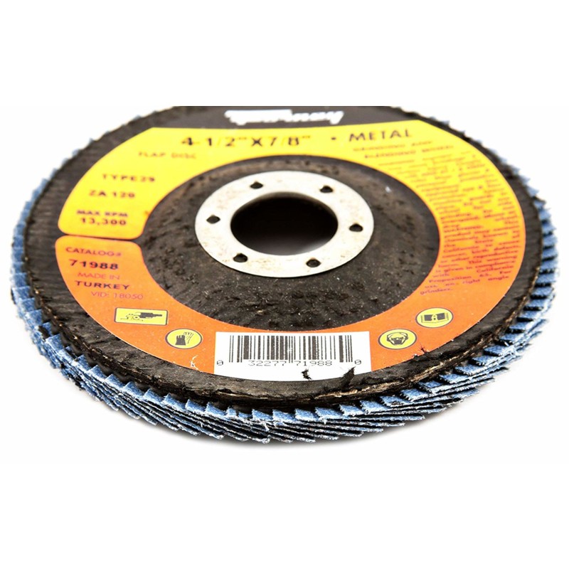 Forney 71988 Zirconia Aluminum 120-Grit 13,300 rpm Blue Flap Disc 4-1/2 Dia. in.