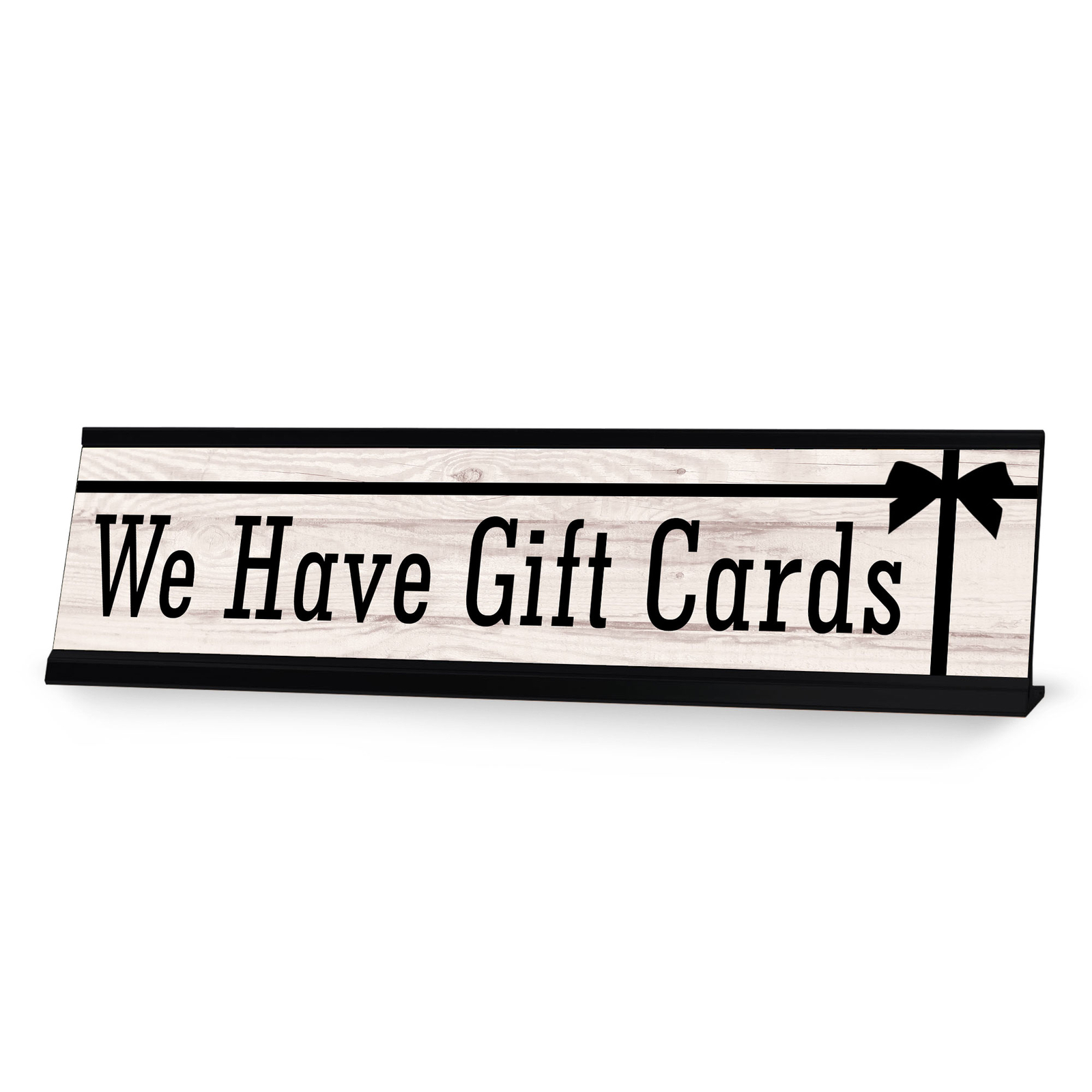 Signs ByLITA We Have Gift Cards Graphic Black Frame, Desk Sign (2×8″)
