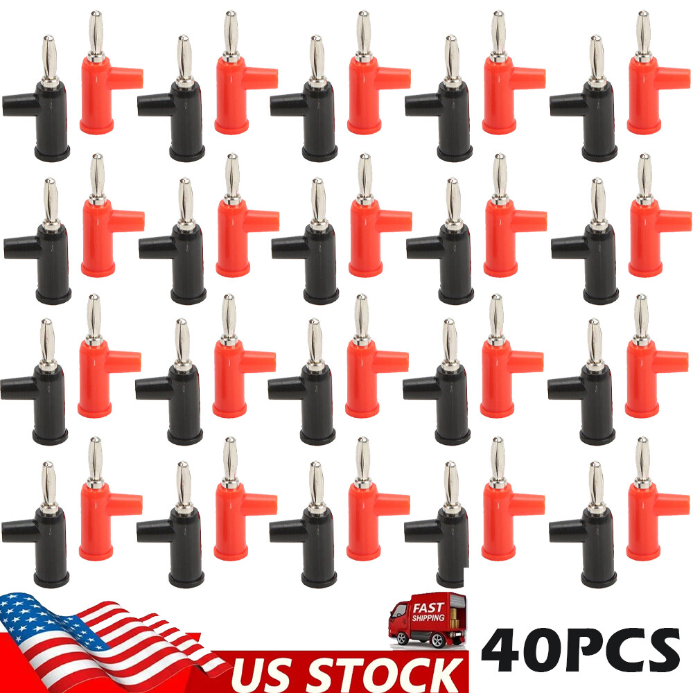 40Pcs 4mm Banana Plug Stackable Solderless Banana Plug Connector for Security