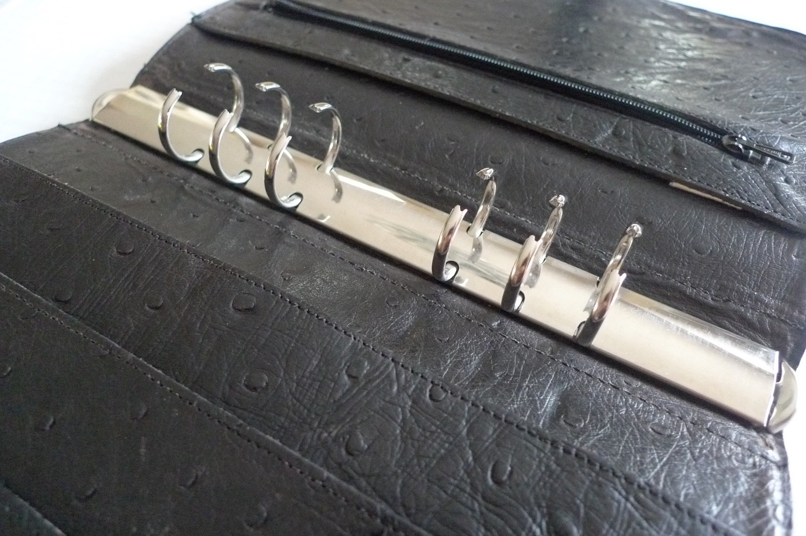 MULBERRY – A5 OSTRICH TEXTURED LEATHER PLANNER & PAPER SHEETS – MADE IN UK