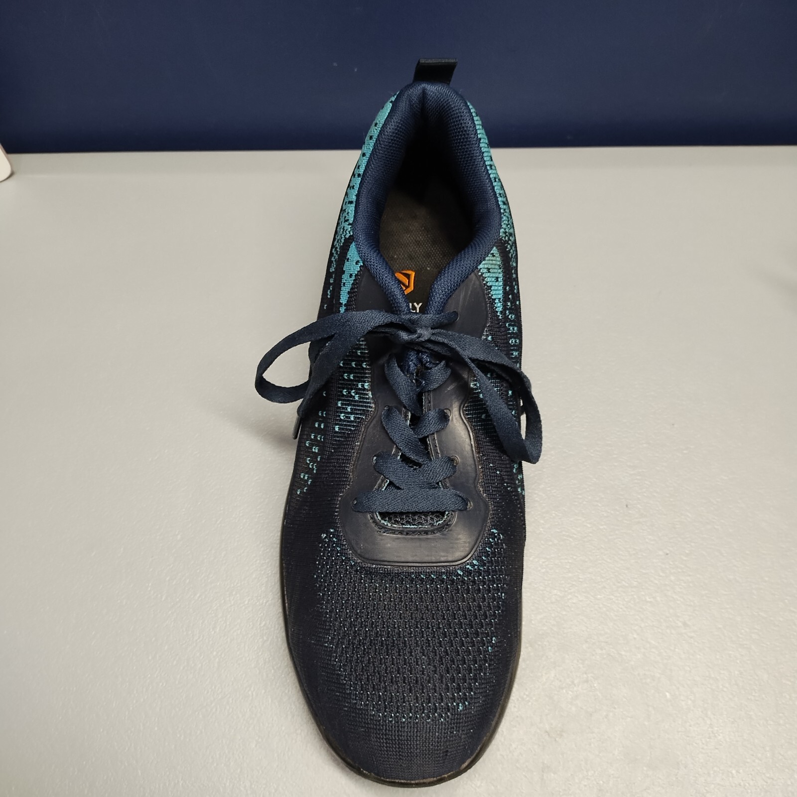 DYKHMILY Safety Work Shoes Womens 9 Navy Steel Toe Breathable Round Toe Lace Up