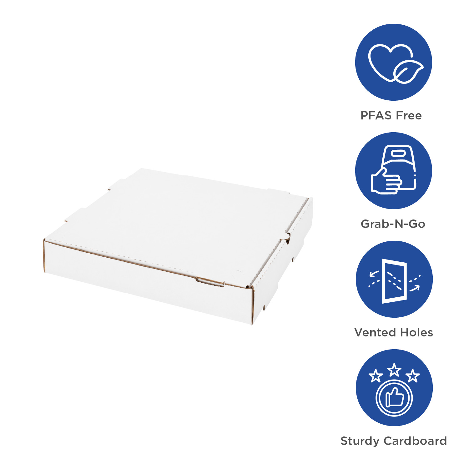 Karat Corrugated Pizza Box, 10”x10”x2”, White – 50 pcs, FP-PBF10W