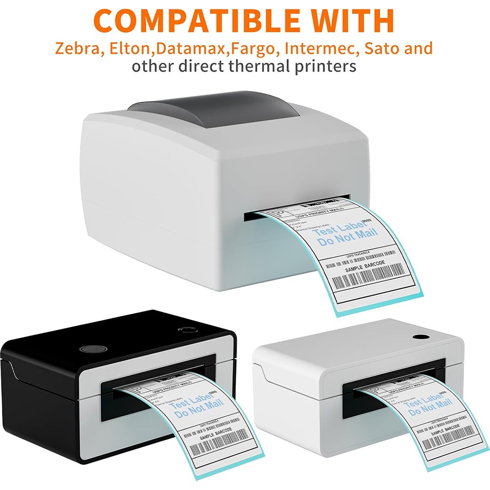4″ x 6″ Fanfold Direct Thermal Shipping Labels for Zebra and Rollo Printers USA
