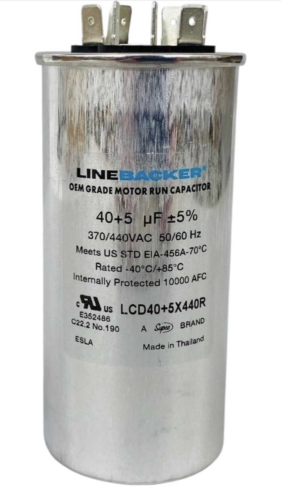 Air Conditioning HVAC Round Dual Motor Run Capacitor 40 + 5 MFD 440 Volt