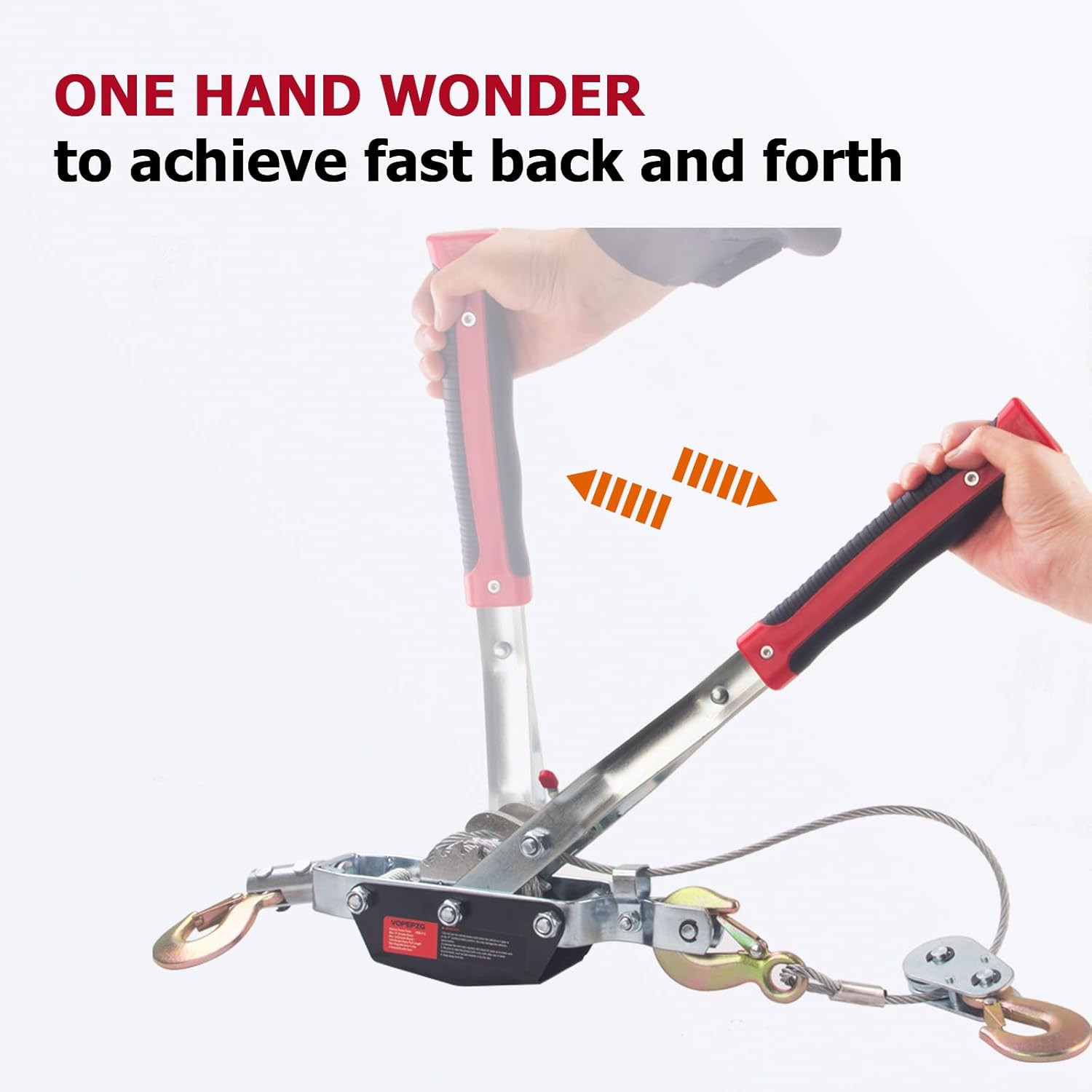 Heavy Duty 5 Ton Come Along Winch with 11.5FT Steel Cable & 3 Hooks