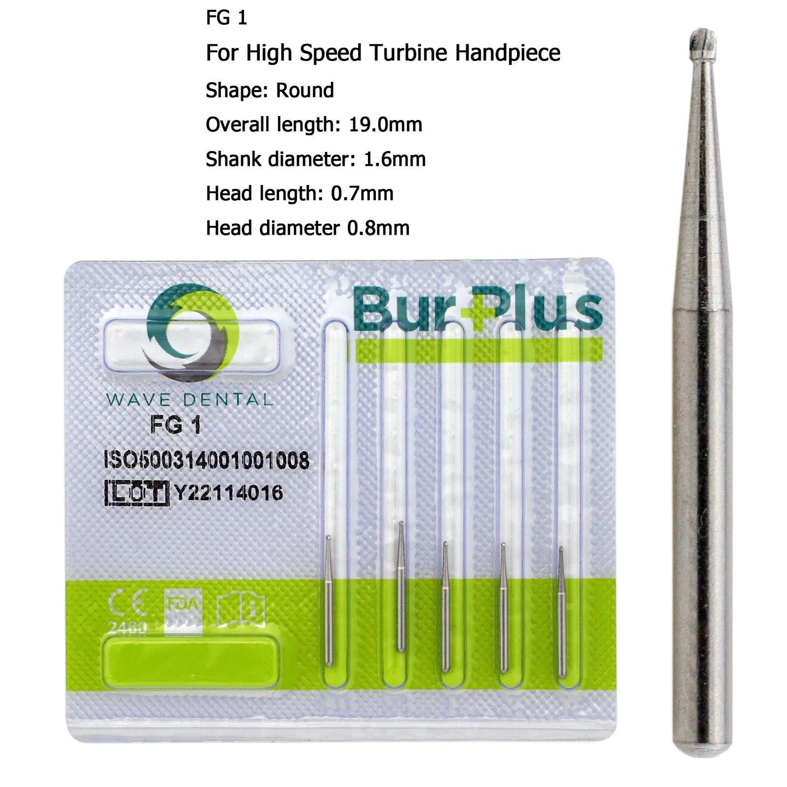 WAVE Dental Round Surgical Burs Carbide Bur High Speed Long FG / FG SURG 2 4 6 8