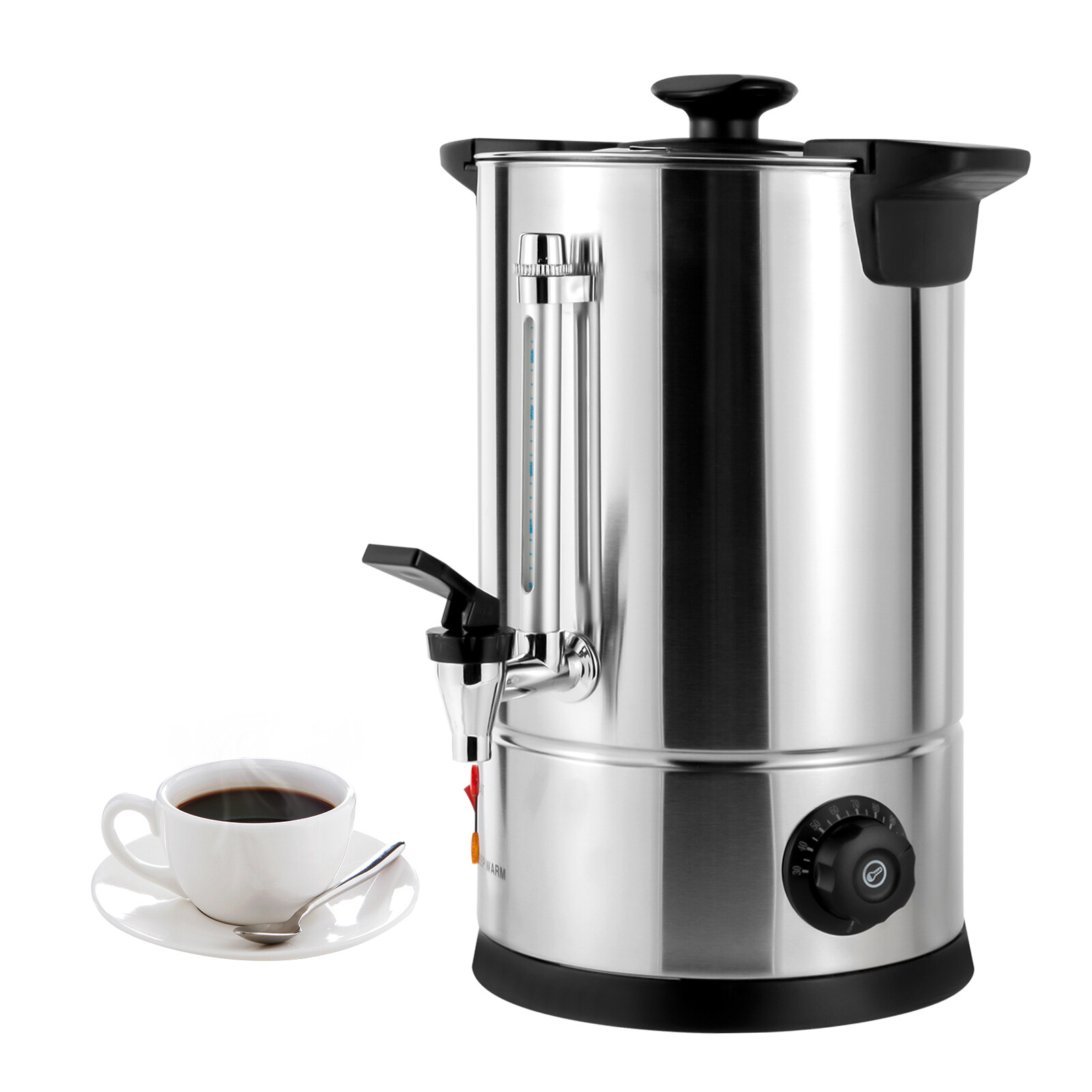 8L/2.11gal Stainless Steel Coffee Maker Commercial Grade Hot Water Urn 1000W