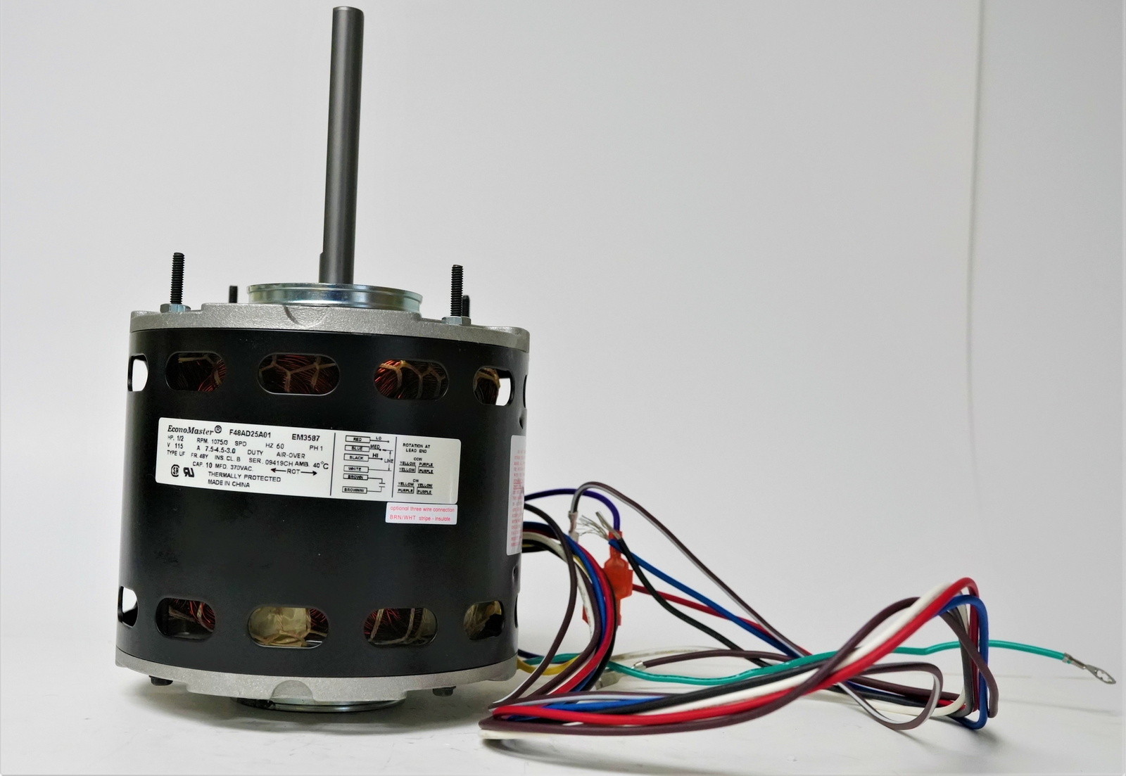 HVAC Blower Fan Motor 1/2 HP 1075 RPM 115 Volts for Fasco D701 with Capacitor