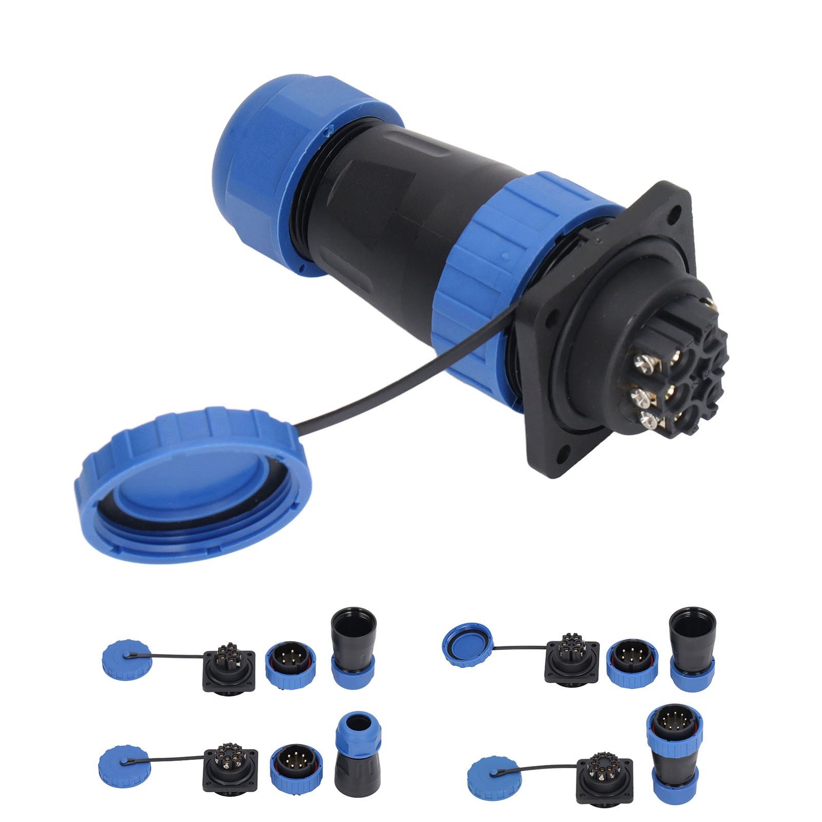 Waterproof Plug Socket Connector 380V 45A IP68 Waterproof Weld Free Aviation