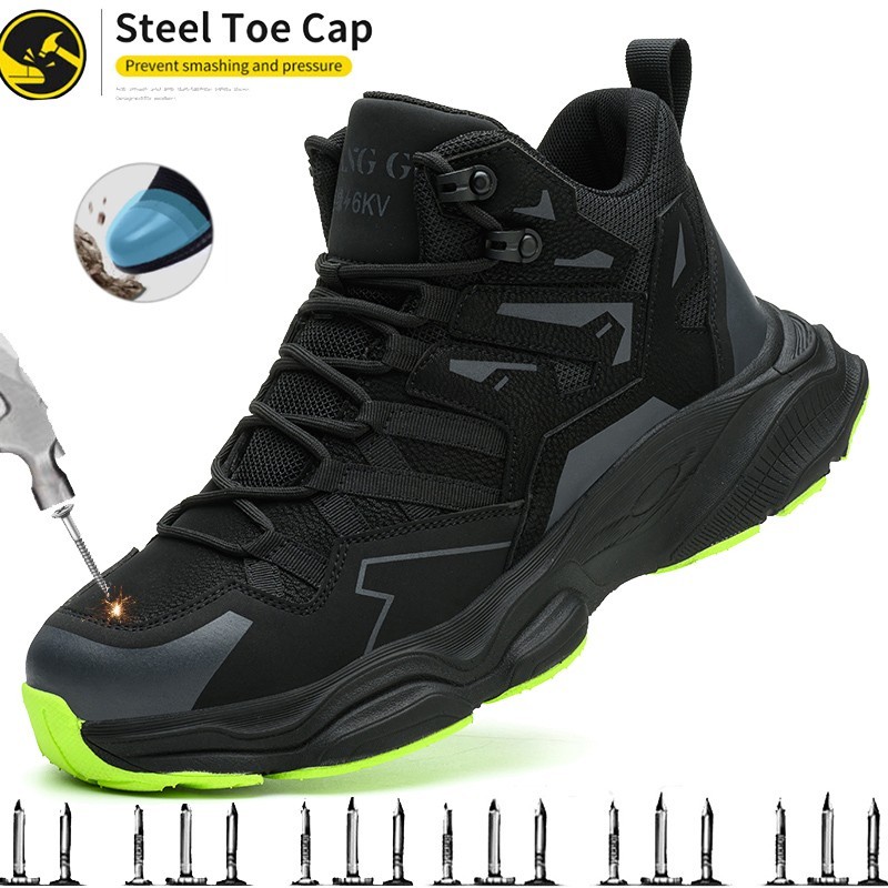 New Safety Shoes Men Indestructible Work Boots Anti-puncture Protective Shoes