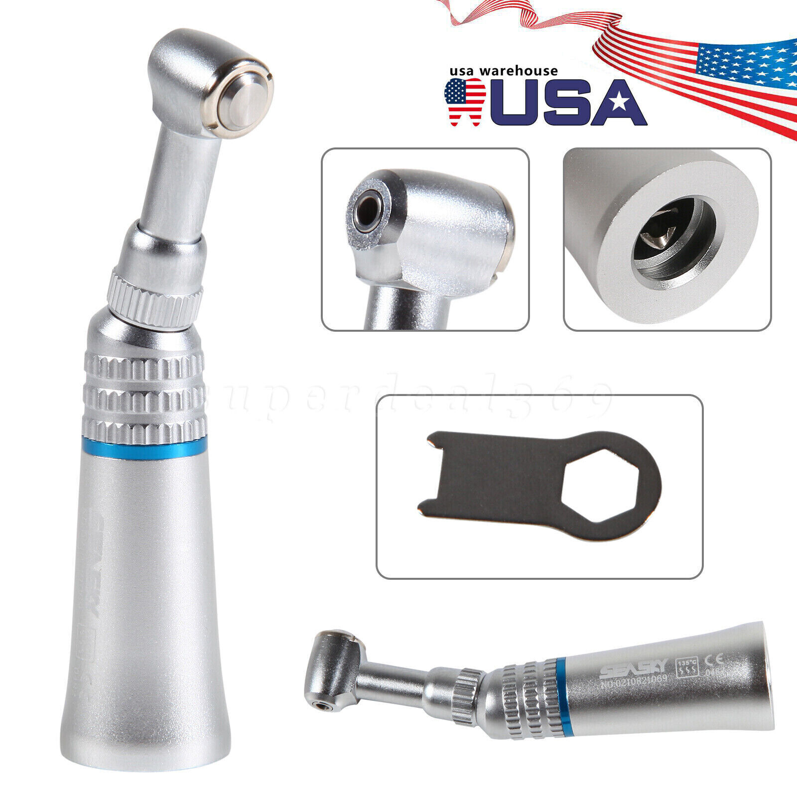 NSK Style Dental Slow Low Speed Contra Angle Handpiece Push Button E-type SEASKY