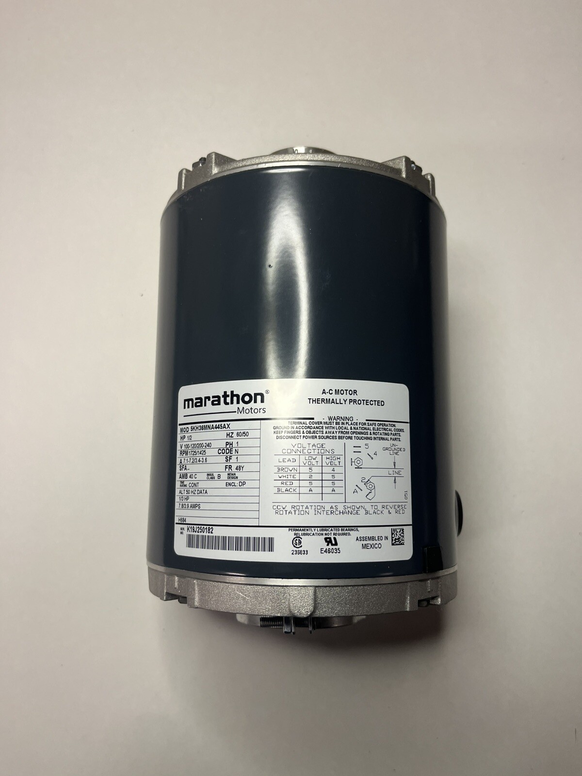 Marathon Motors 871 1/2HP 110V-220V/50/60hz 1ph 48Y Clamp-on Pump Motor
