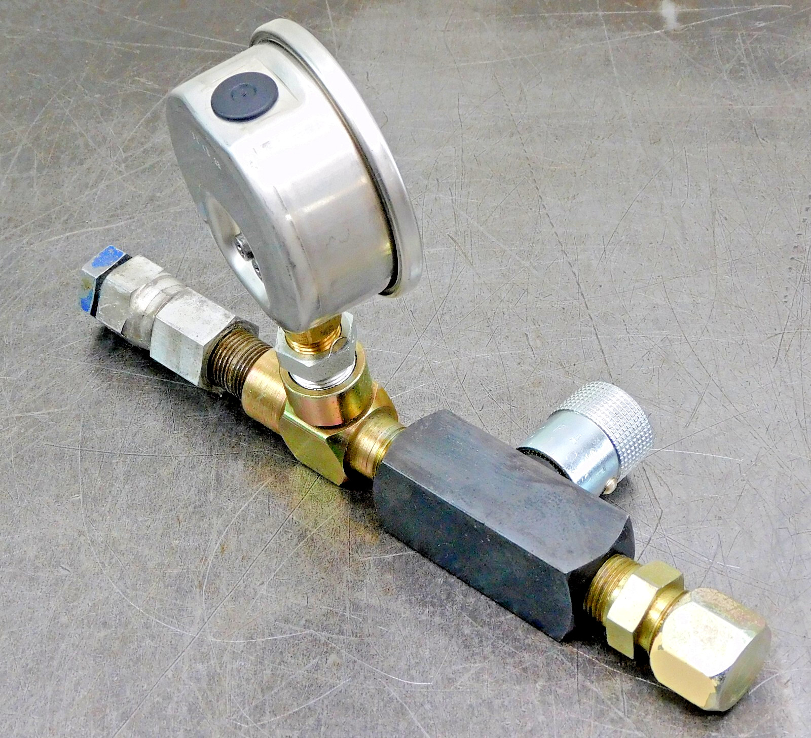 Parker N600S Needle Valve 5000 PSI w/ Noshok Pressure Gauge 1000 PSI Assembly