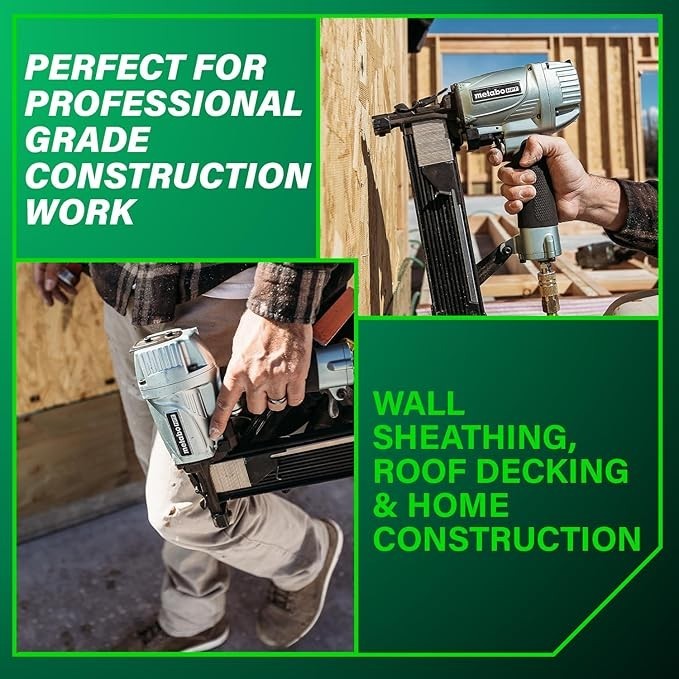 Metabo HPT 7/16 Standard Crown Stapler, 16 Gauge, Pneumatic, N5008AC2 | Roof